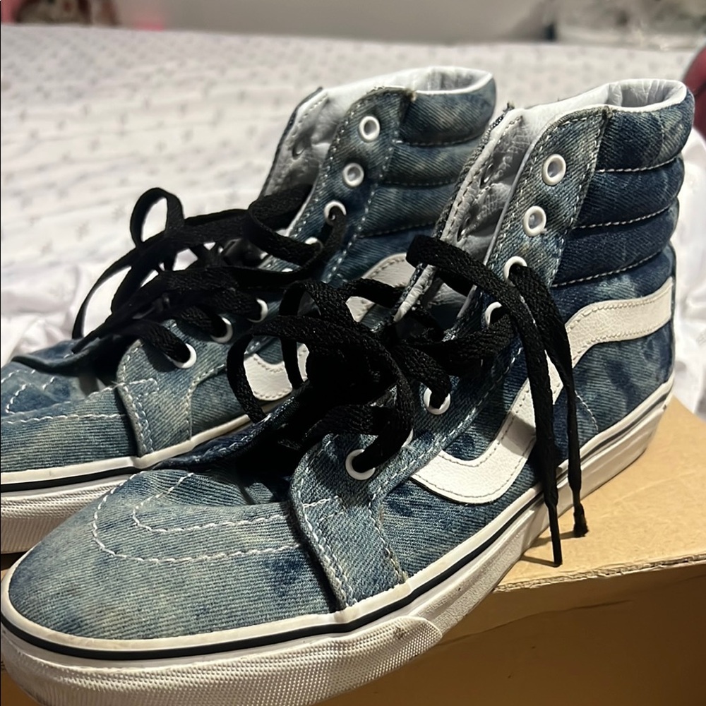 M 7.5/ W 9 Vans Acid Denim Blue High-Top Sneakers